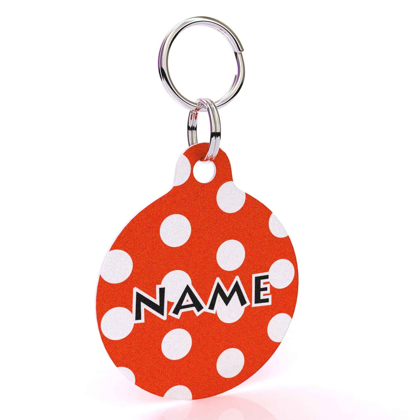 Red Polka Dot HD Dog ID Tag