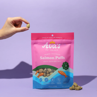 Ava's Pet Palace Freeze-Dried Salmon Puffs Dog Treats, 3 oz