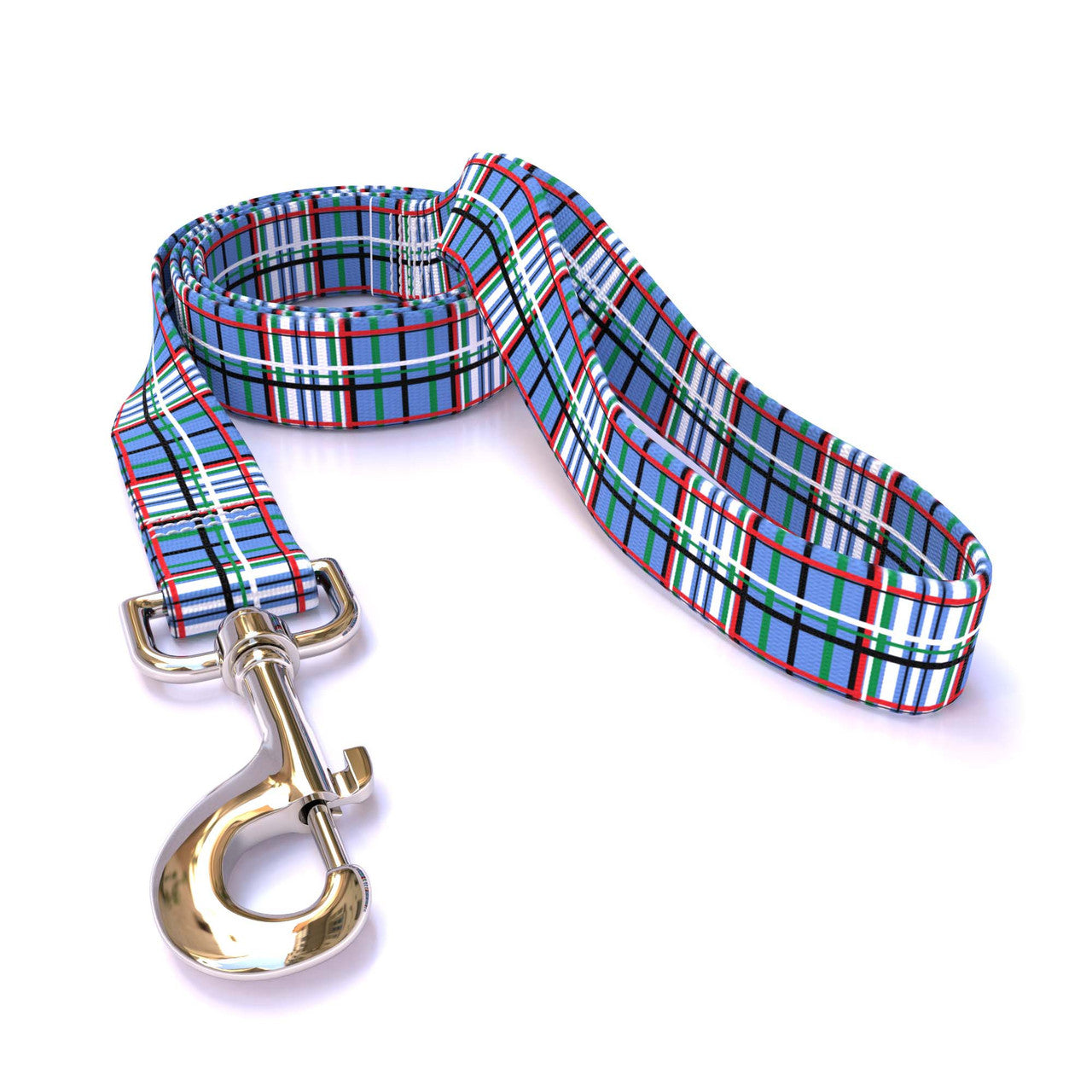 Tartan Plaid Blue Dog Leash