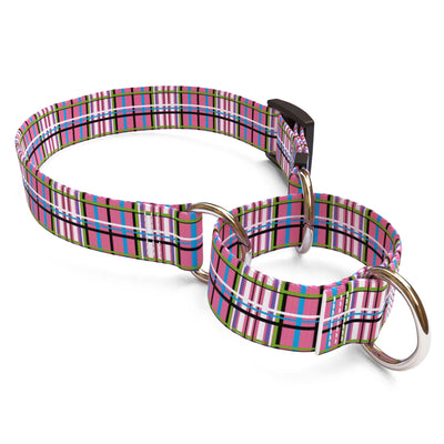 Tartan Plaid Pink Dog Collar