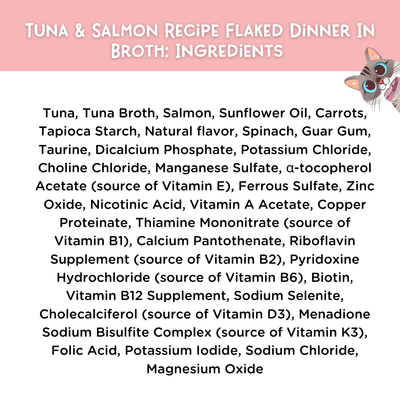 Tuna & Salmon Recipe Flaked Dinner In Broth Adult Cat Food, 2.8-oz