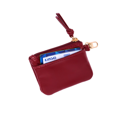 Maroon Vegan Leather RFID Card Pouch