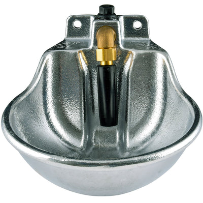 Aluminum Barn Wall Mount Push Valve Horse Waterer, 48 oz