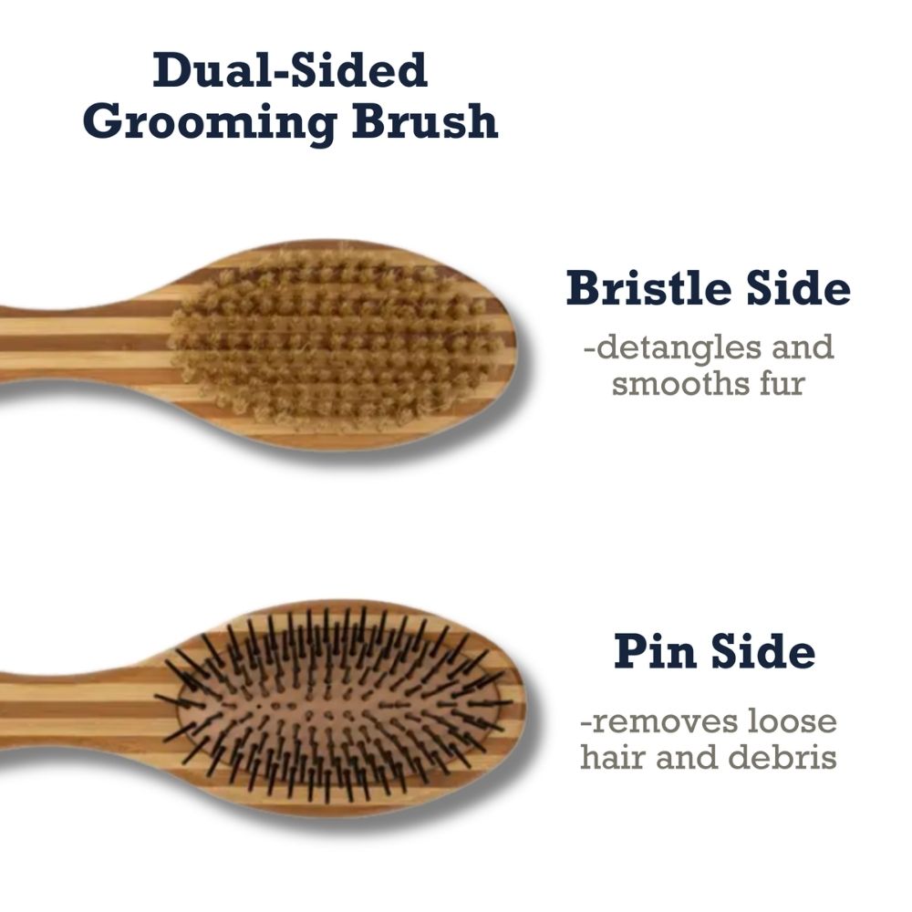 Country Living Dual-Sided Natural Wood Dog Brush