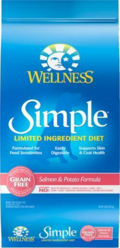 Wellness Simple Grain Free Natural Limited Ingredient Diet Salmon and Potato Recipe Dry Dog Food