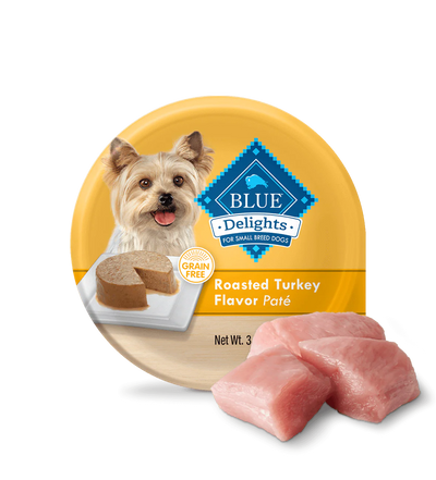 Blue Buffalo Delights Adult Small Breed Pate Style Roasted Turkey Flavor in Savory Juice Wet Dog Food (3.5oz)