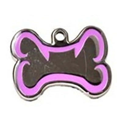 Purple Bone Dog ID Tag - With Engraving