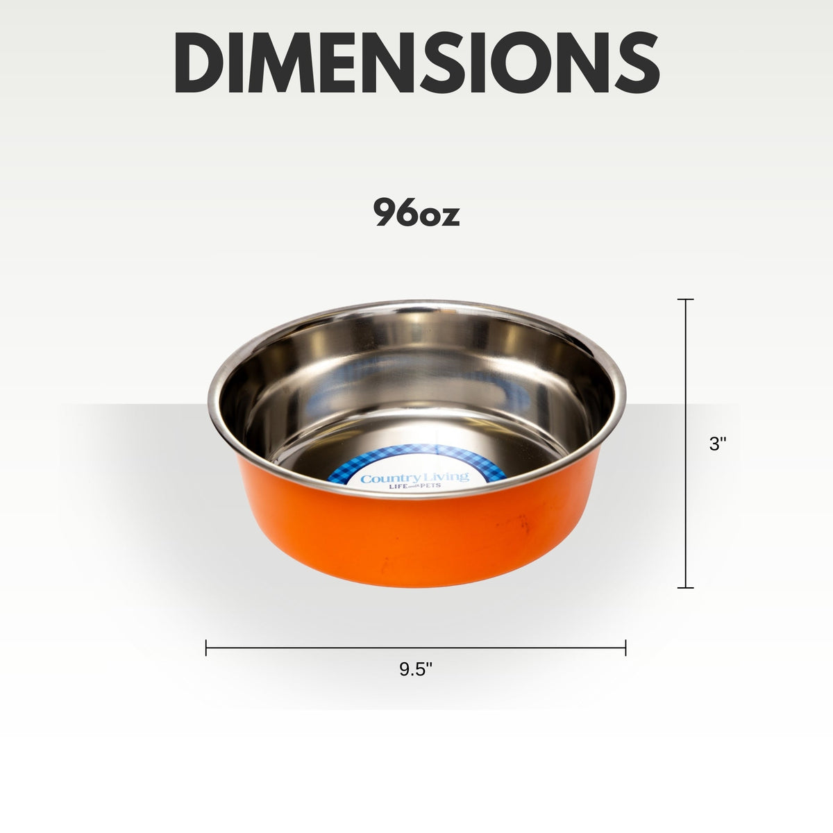 Country Living Heavy-Gauge Stainless Steel Dog Bowls, Set of 2