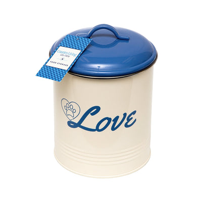 Country Living Dog Treat Canisters, Set of 3 – French Blue Lid