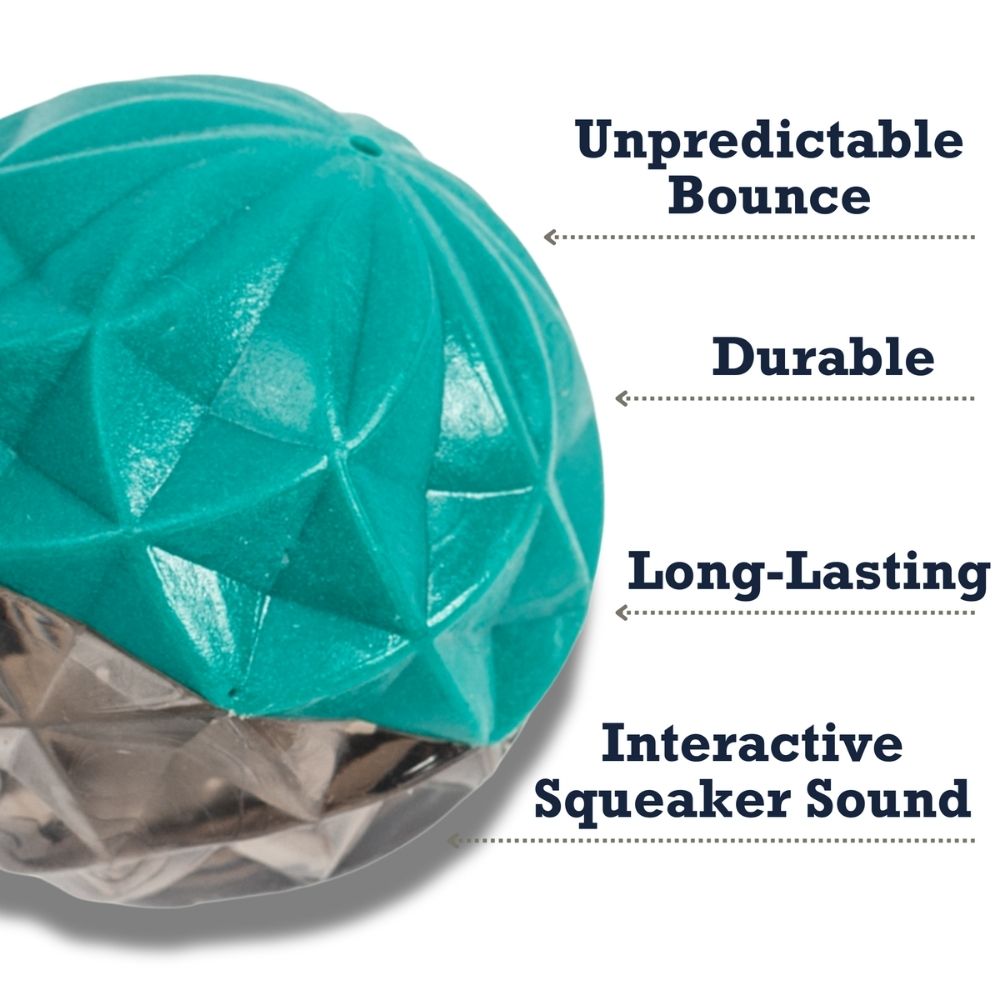 Country Living Geometric Textured TPR Ball Dog Toy, 2.8 in