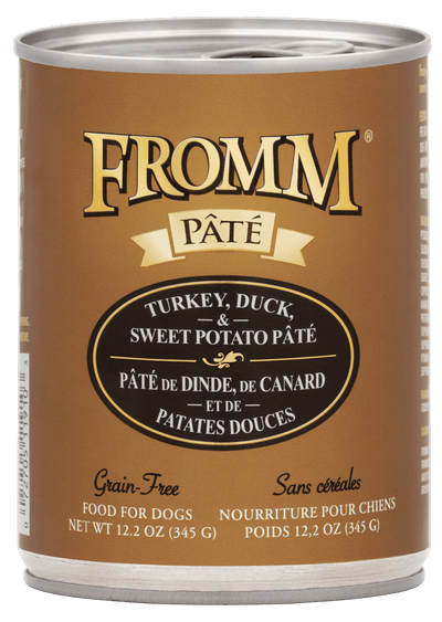 Fromm All Life Stages Grain-Free Turkey, Duck, & Sweet Potato Pate Wet Dog Can (12.2oz)