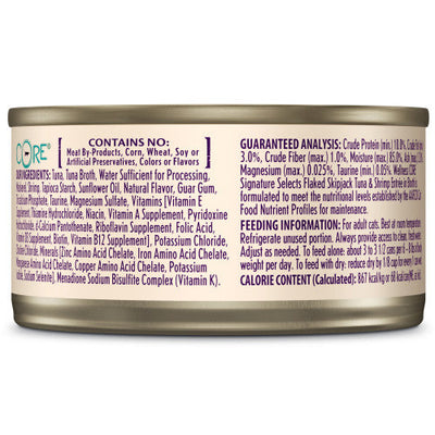 Wellness Core Adult Signature Select Flaked Skipjack Tuna and Shrimp Entree Wet Cat Food