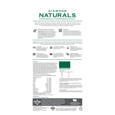 Diamond Naturals Adult Large Breed Chicken and Rice Dry Dog Food (40lb)