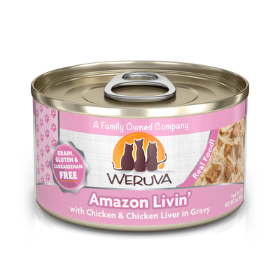 Weruva Adult Amazon Livin Chicken and Chicken Liver in Gravy Cat Food (3oz)