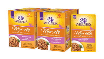 Wellness Adult Pouch Healthy Indulge Morsels Salmon and Tuna Wet Cat Food (3oz)
