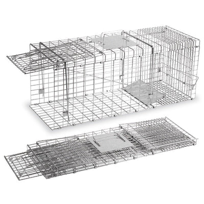 Large Foldable Live Animal Cage Trap – Humane Cat & Wildlife Trap
