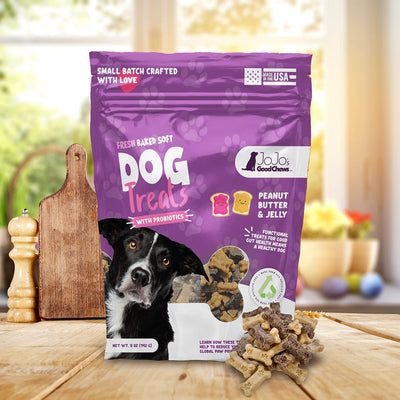 JoJo Good Chews Peanut Butter & Jelly Soft Dog Treats, 2-Pack