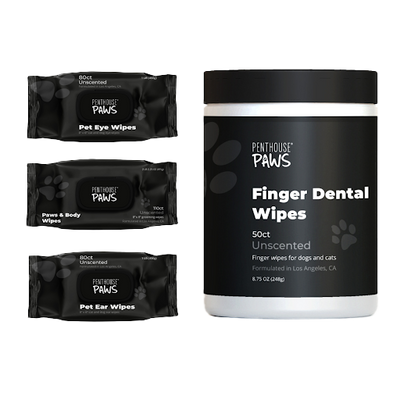 Complete 4-in-1 Pet Grooming Wipes Kit