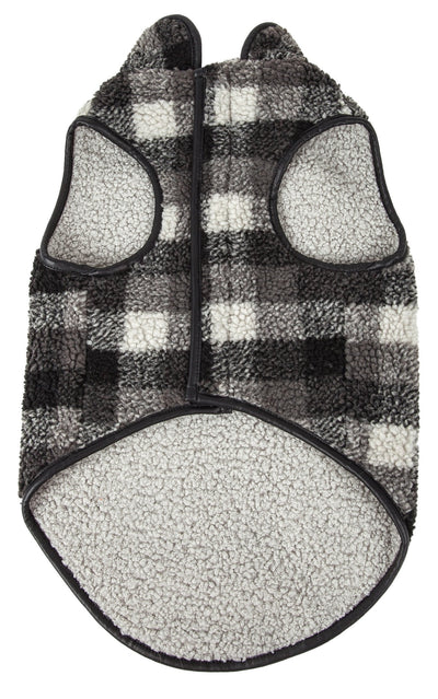 Pet Life ® 'Black Boxer' Classical Fashion Insulated Plaid Dog Coat