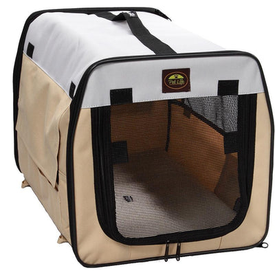 Pet Life ® 'Easy Folding' Zippered Folding Collapsible Wire Framed Lightweight Pet Dog Crate Carrier