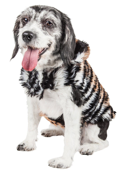 Pet Life ® Luxe 'Tigerbone' Tiger-Patterned Mink Fashion Fur Dog Jacket
