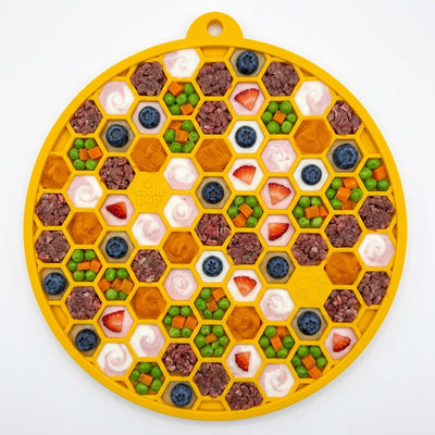 Honeycomb Design emat - Enrichment Lick Mat For Dogs and Cats - With Suction Cups | USA Made