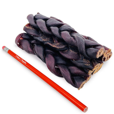 ValueBull USA Collagen Braid Beef Large Dog Chews, Thick 6 Inch 50 Count