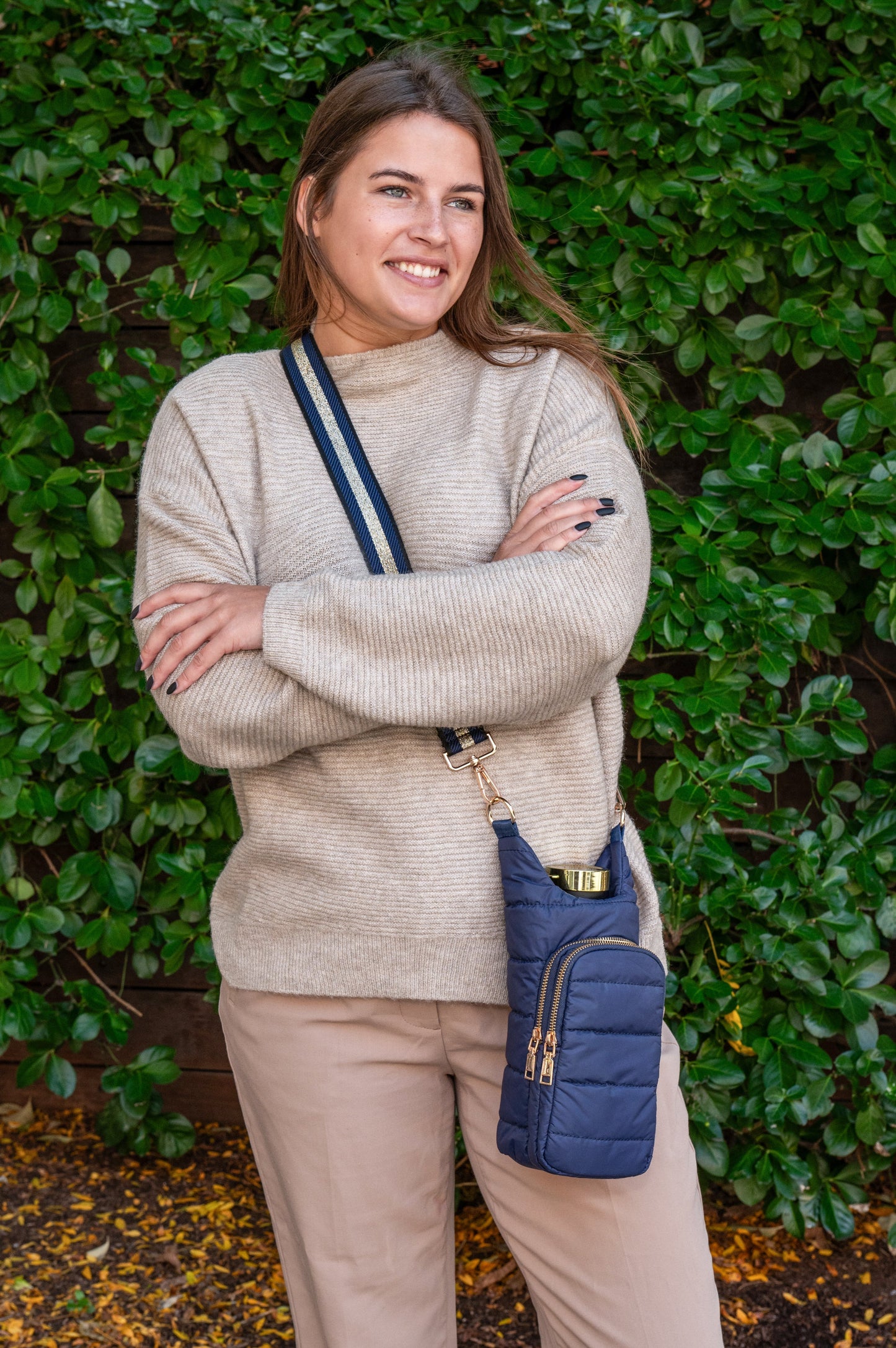 Navy and Gold striped strap