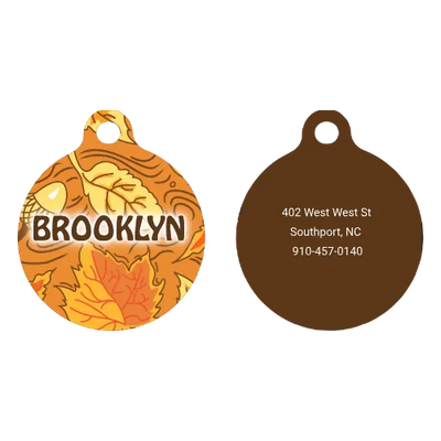 Fall Leaves HD Dog ID Tag