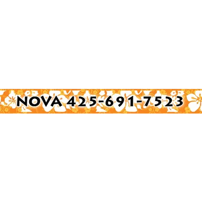 Personalized Island Floral Orange Dog Collar