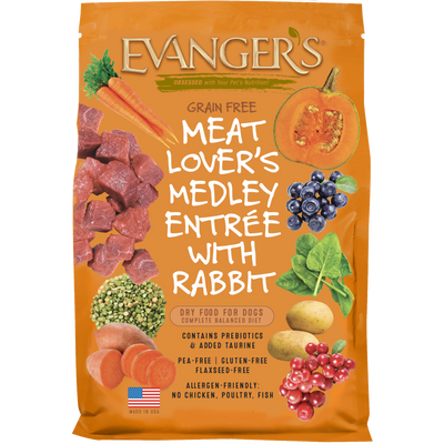 Evanger's Grain Free Meat Lover's Medley with Rabbit Dry Dog Food