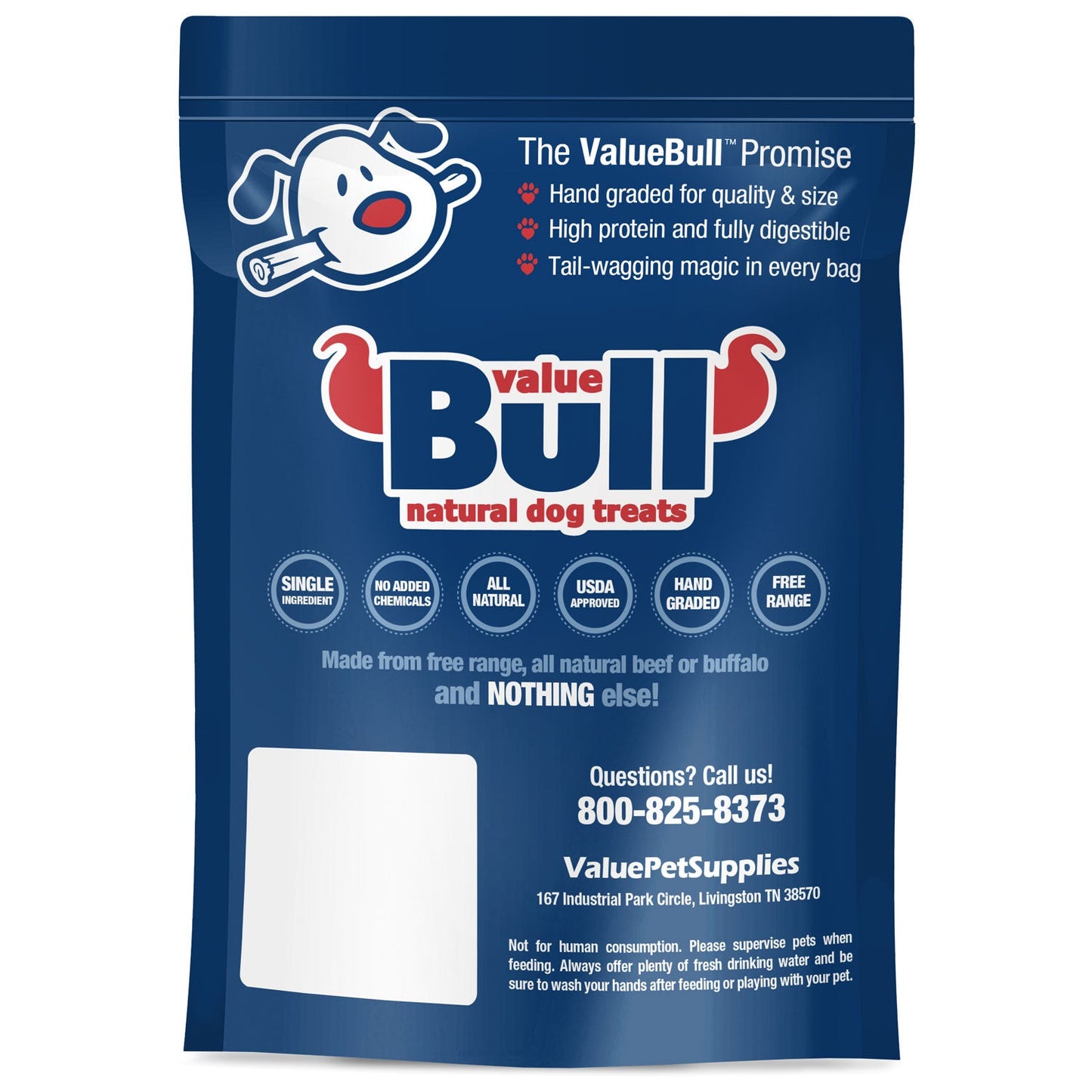 ValueBull Braided Bully Sticks for Large Dogs, Thick 6 Inch, 10 Count