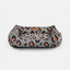 Chester & Lee | Velvet Sleeper Dog Bed Gray & Peach Leopard Print