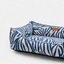Chester & Lee | Velvet Sleeper Dog Bed Blue & White Animal Print