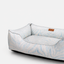 Chester & Lee | Velvet Sleeper Dog Bed Light Blue Zebra