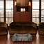 Chester & Lee | Velvet Sleeper Dog Bed Blue & White Animal Print