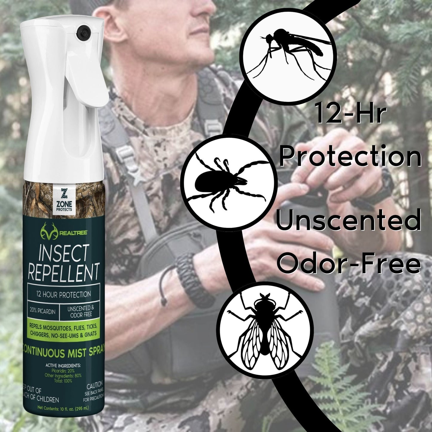 Insect Repellent Zone Realtree 10oz Mistosol + Refill