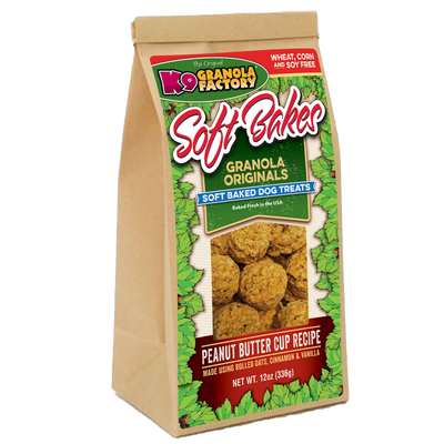 K9 Granola Factory Soft Bakes, Peanut Butter Cup Recipe Dog Treats (12oz)