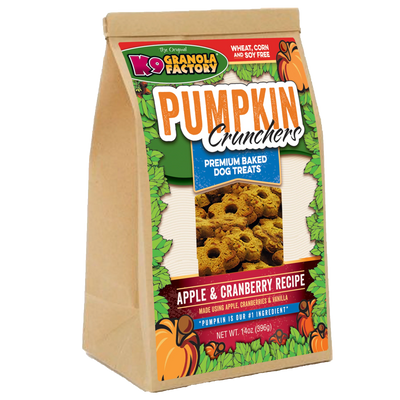 K9 Granola Factory Pumpkin Crunchers, Apple & Cranberry Recipe Dog Treats (14oz)