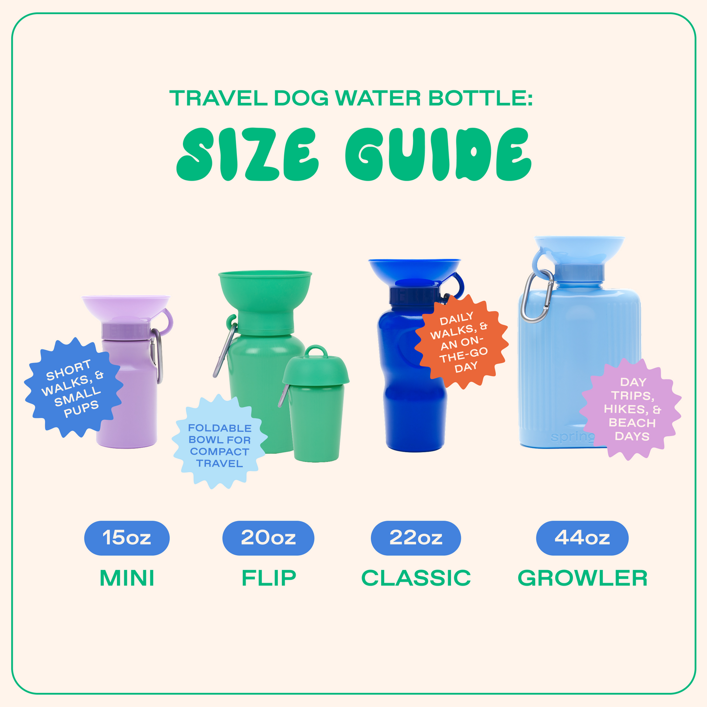 15oz Original Travel Dog Water Bottle