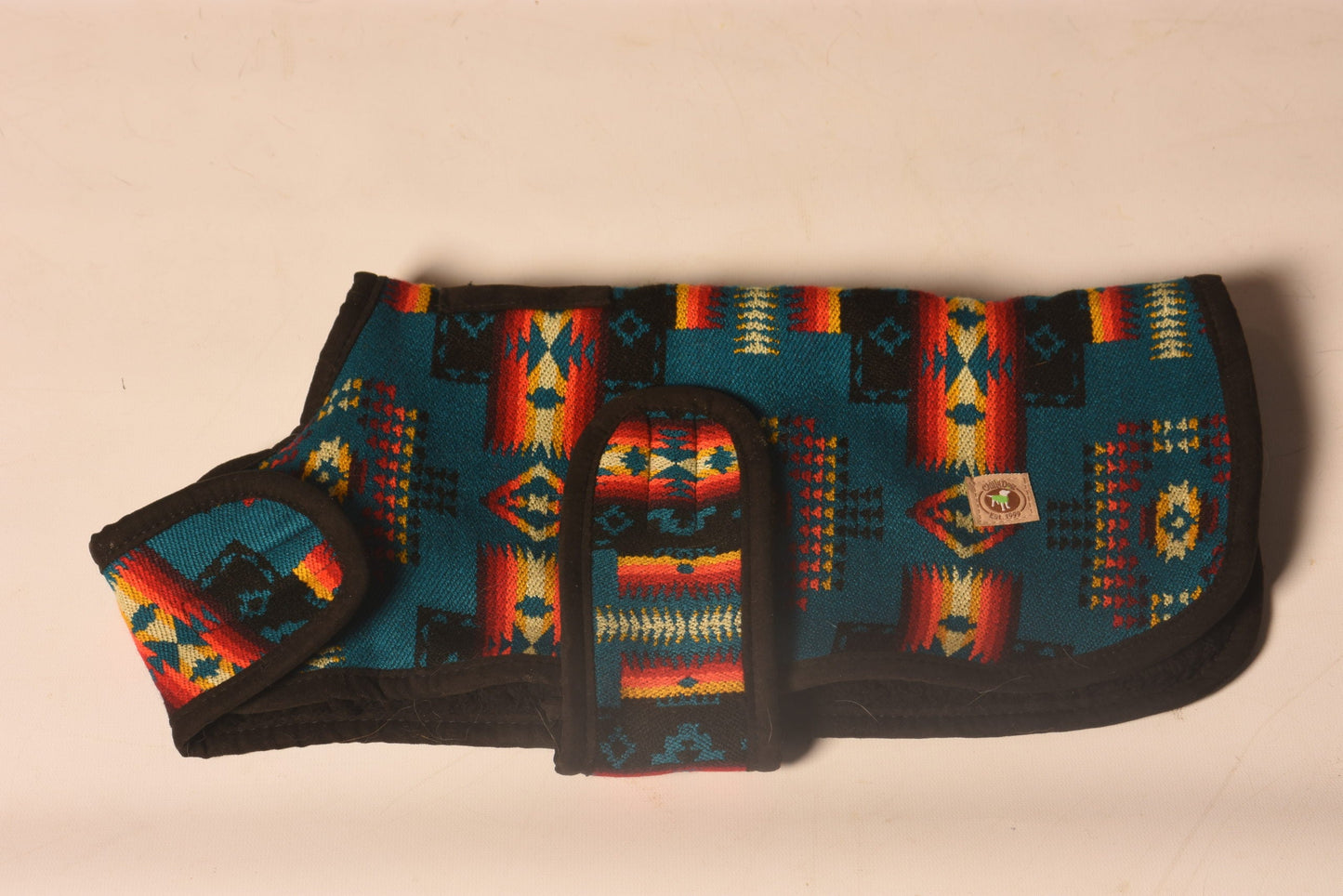 Turquoise Southwest Blanket Dog Coat