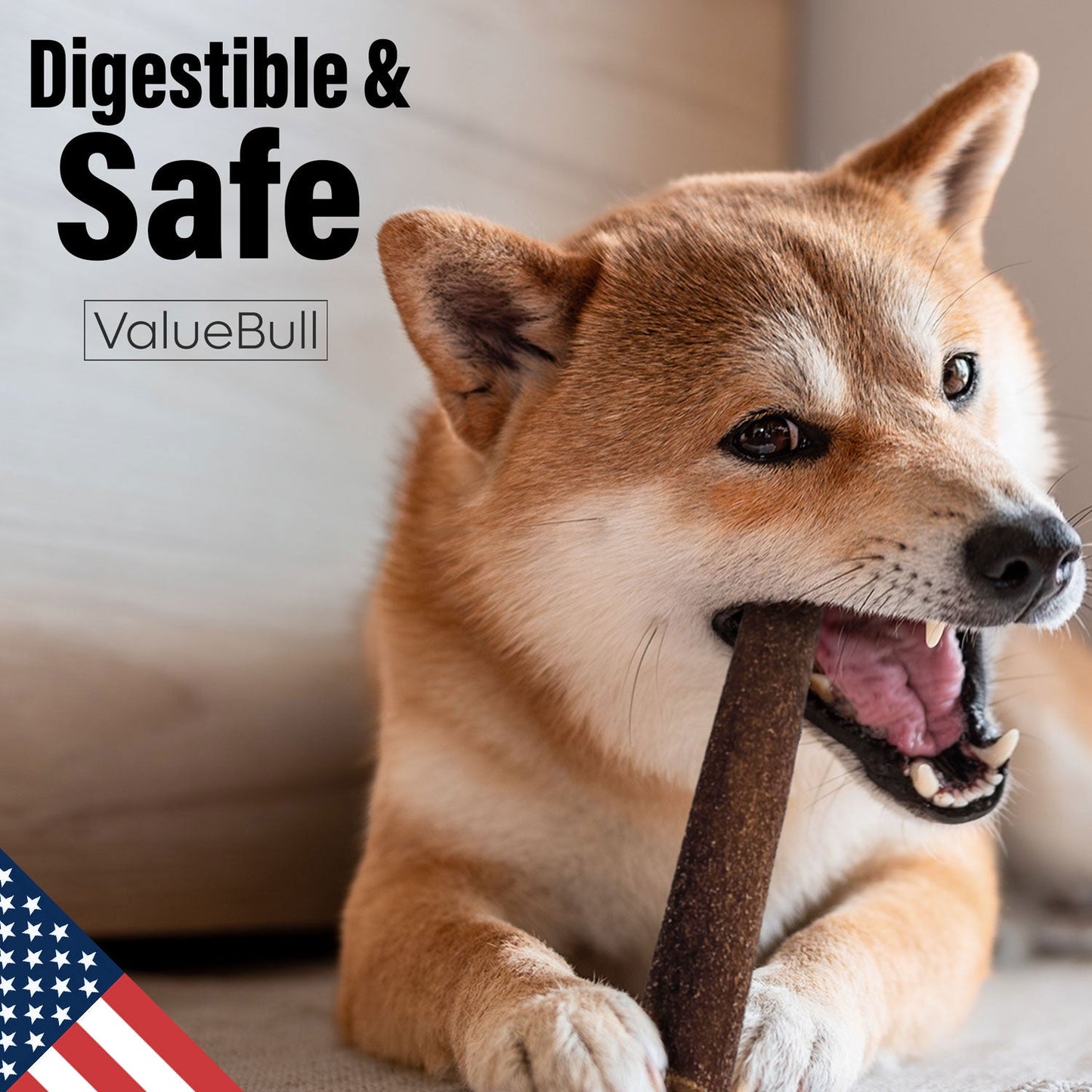 ValueBull USA Collagen Sticks for Dogs, 6 Inch Medium Chews, Natural Long-Lasting Dog Treats, 25 Count