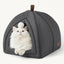 2-in-1 Cat Cave Bed – Foldable Indoor Cat Tent with Washable Cushion, Sizes S-L