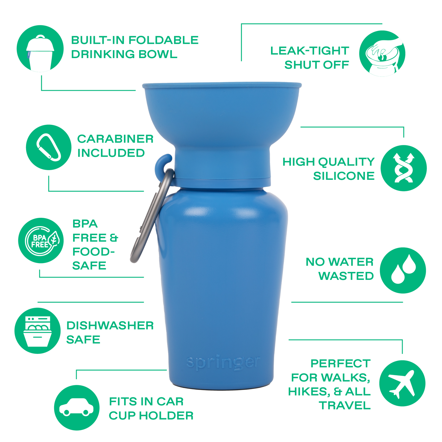 20oz Flip Travel Dog Water Bottle
