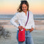 Poppy Red HydroBag® with Red, White, Navy striped Strap