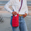 Poppy Red HydroBag® with Red, White, Navy striped Strap