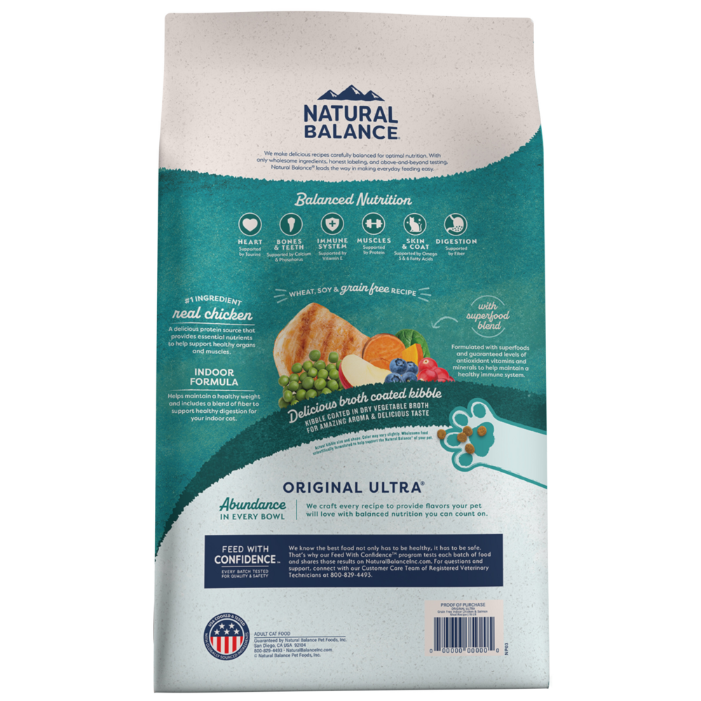 Natural Balance Original Ultra Dry Cat Food, Indoor Recipe with Chicken & Salmon Meal