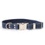 Pro Line Quick-Release Blue Jeans Leather Dog Collar with Metal Buckle