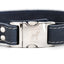 Pro Line Quick-Release Blue Jeans Leather Dog Collar with Metal Buckle