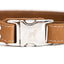 Pro Line Quick-Release Khaki Leather Dog Collar with Metal Buckle